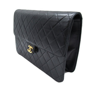 Chanel CC Quilted Lambskin Single Flap Black