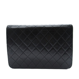 Chanel CC Quilted Lambskin Single Flap Black