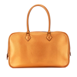 Hermès Metallic Chevre Coromandel Plume Elan 28 Orange