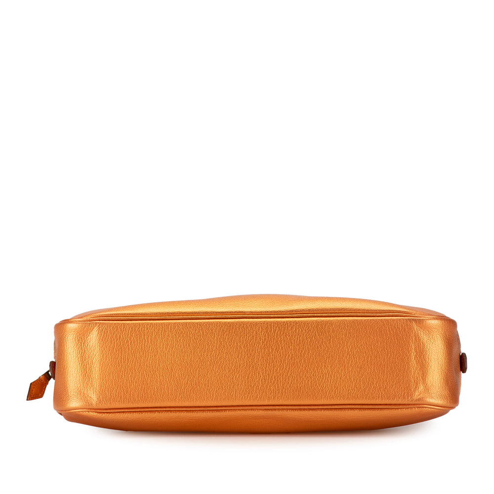 Hermès Metallic Chevre Coromandel Plume Elan 28 Orange