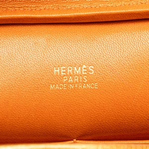 Hermès Metallic Chevre Coromandel Plume Elan 28 Orange