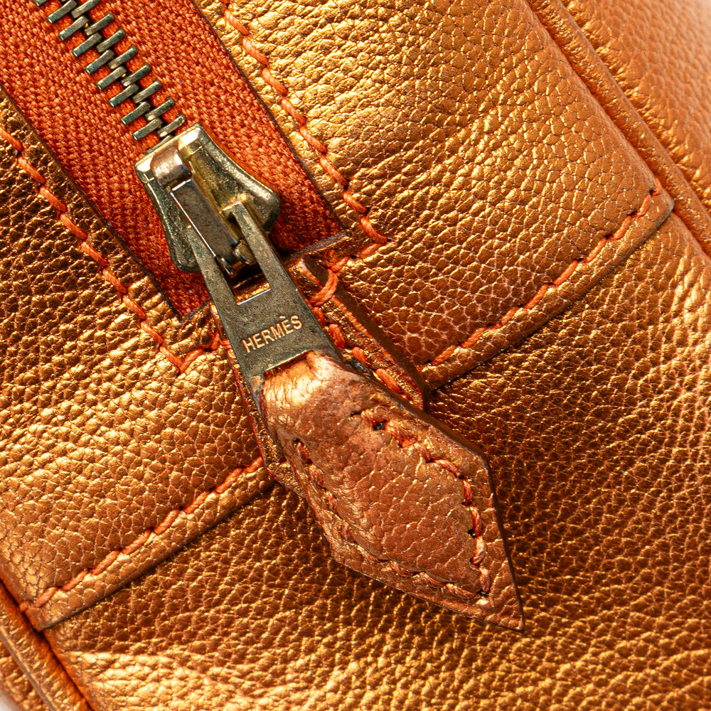 Hermès Metallic Chevre Coromandel Plume Elan 28 Orange