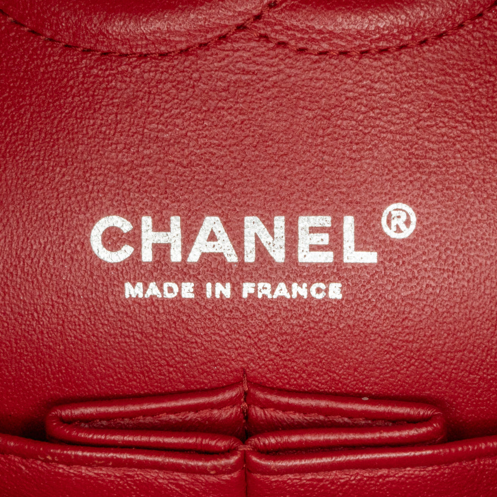 Chanel Medium Classic Chevron Caviar Double Flap Red