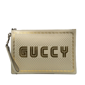 Gucci Guccy Sega Clutch White