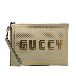 Gucci Guccy Sega Clutch White