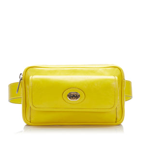 Gucci Interlocking G Morpheus Leather Belt Bag Yellow