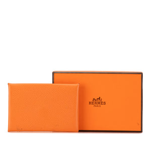 Hermès Epsom Calvi Card Holder Orange