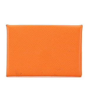 Hermès Epsom Calvi Card Holder Orange