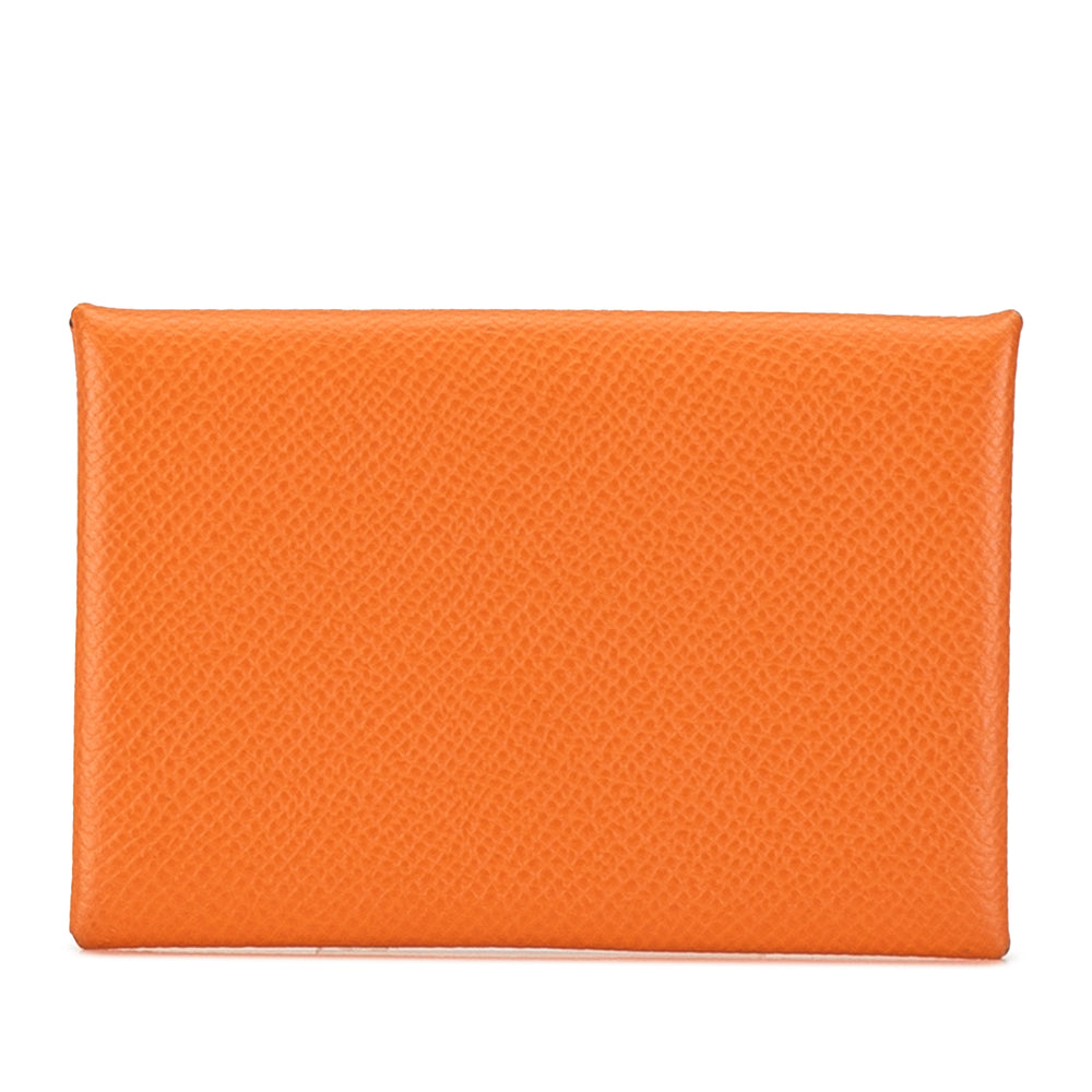 Hermès Epsom Calvi Card Holder Orange