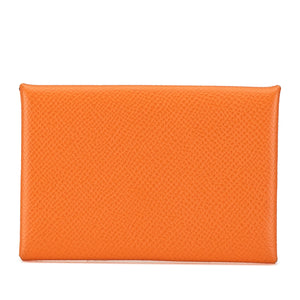 Hermès Epsom Calvi Card Holder Orange