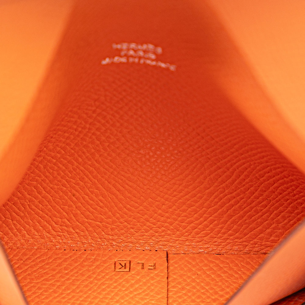 Hermès Epsom Calvi Card Holder Orange