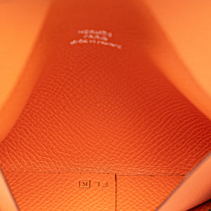 Hermès Epsom Calvi Card Holder Orange