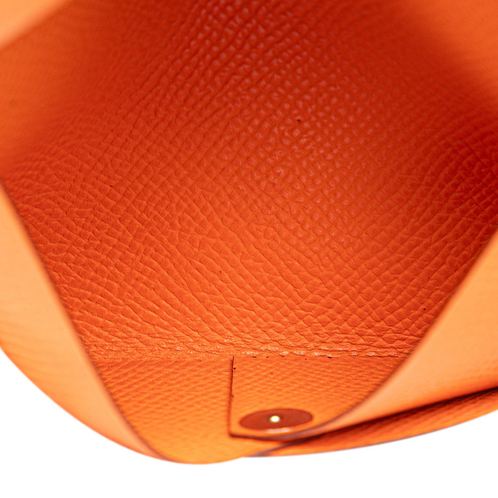 Hermès Epsom Calvi Card Holder Orange