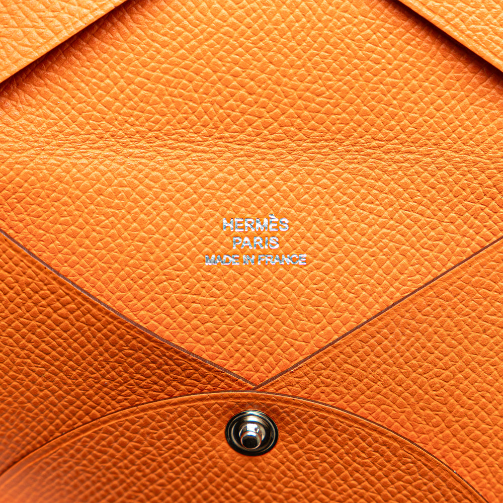 Hermès Epsom Calvi Card Holder Orange