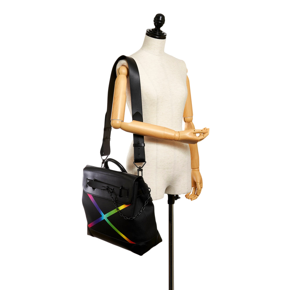 Louis Vuitton Taiga Rainbow Steamer PM Black